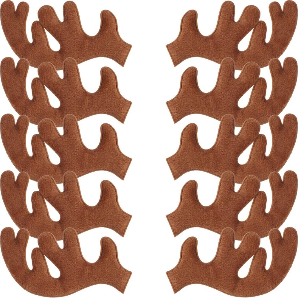 7570 30pcs Plush Deer Antlers for Crafts DIY Christmas Headbands, Brown
